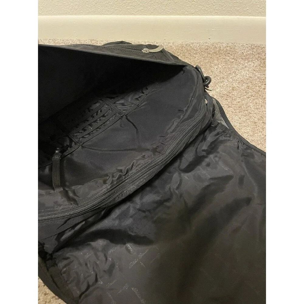 Eddie Bauer Black Messenger Bag Zip Buckle Shoulder Strap Outer Pockets